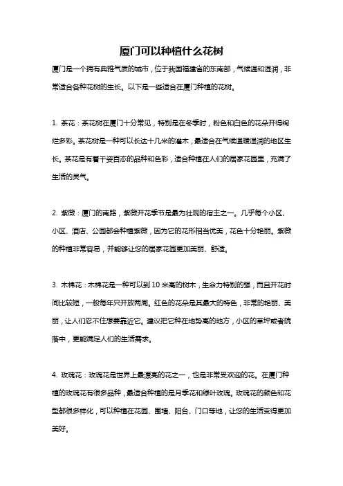 厦门可以种植什么花树