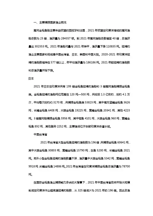 主要捕捞国家渔业概况