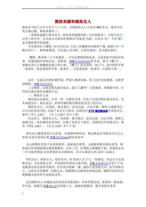 熊姓来源和熊姓名人 (1)
