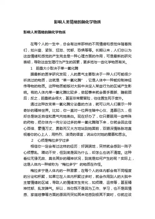 影响人类情绪的脑化学物质