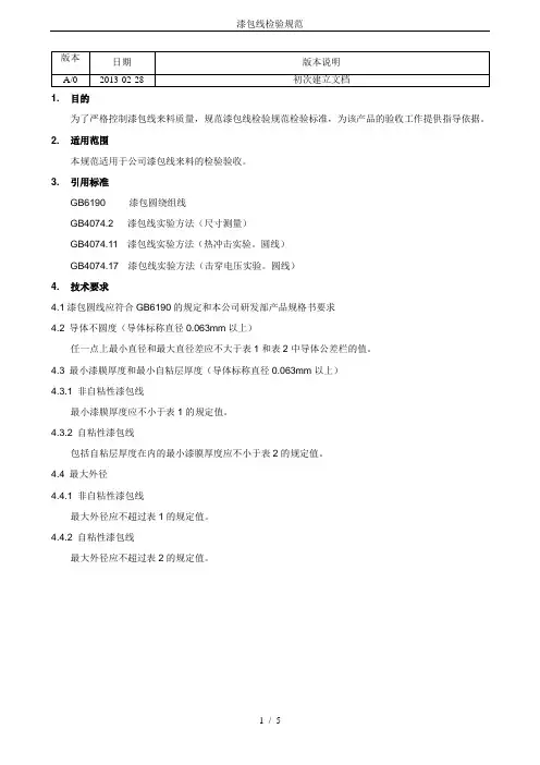 漆包线检验规范