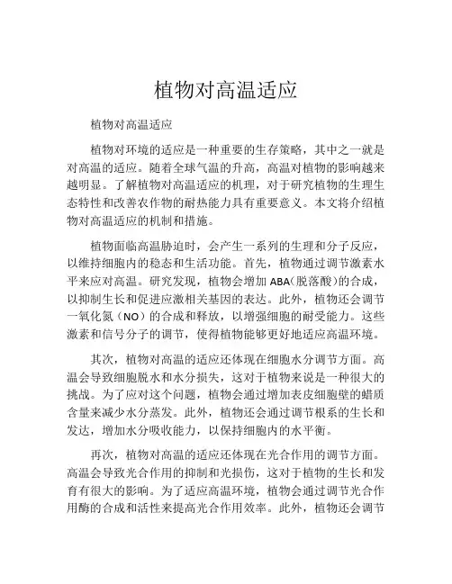 植物对高温适应
