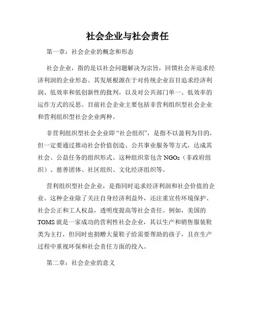 社会企业与社会责任