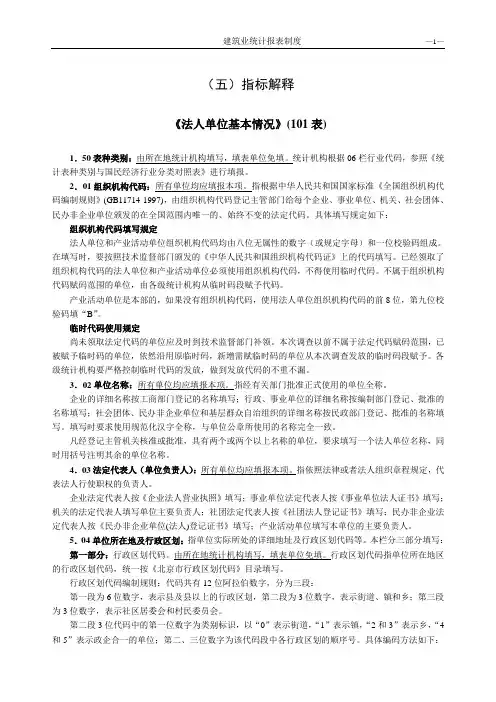 法人单位基本情况101表