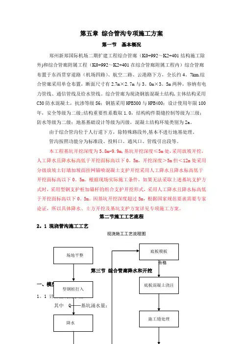 第五章 综合管沟专项施工方案