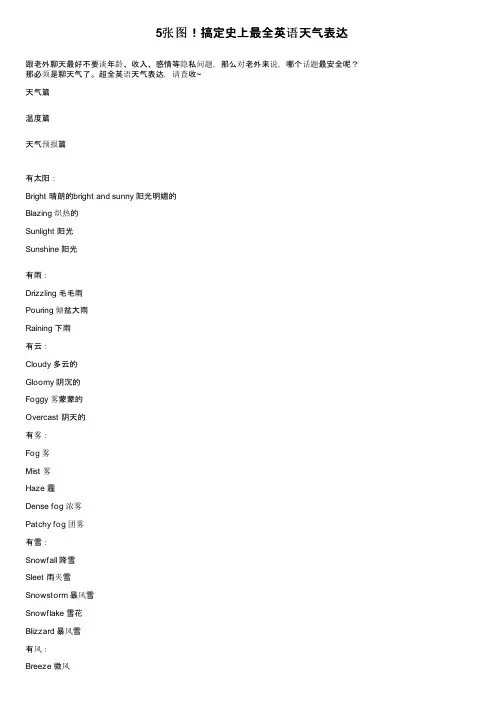 5张图！搞定史上最全英语天气表达