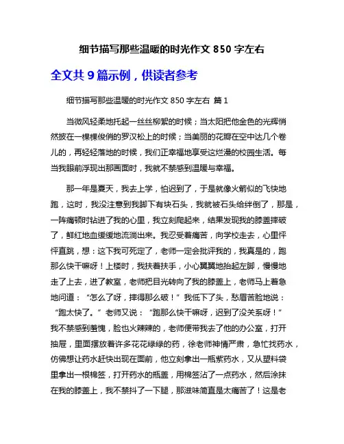 细节描写那些温暖的时光作文850字左右