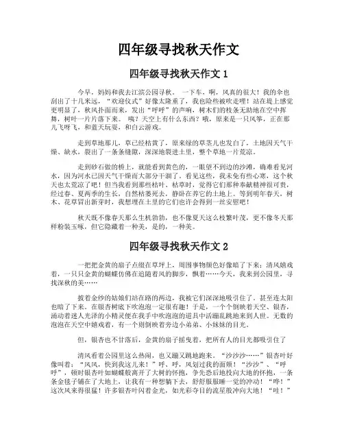 四年级寻找秋天作文
