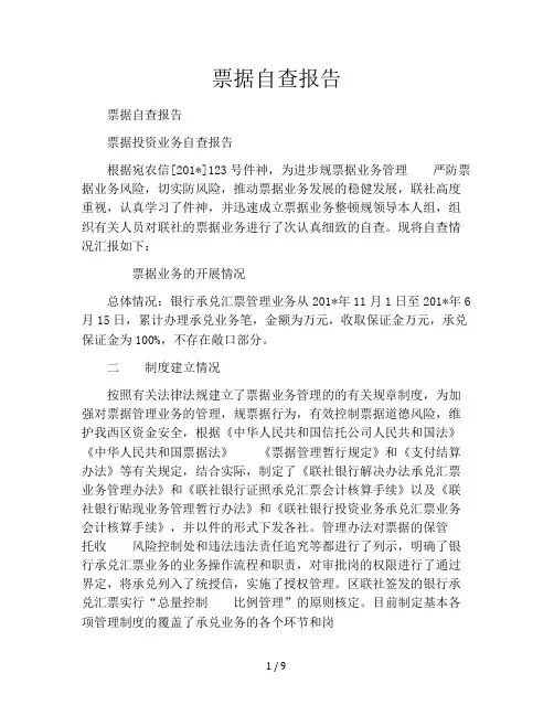 票据自查报告