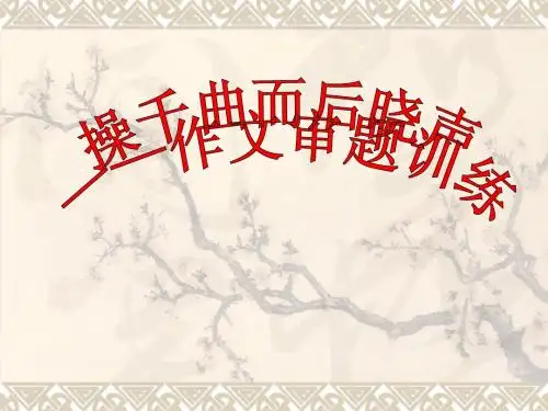 高三三模作文审题训练经典指导
