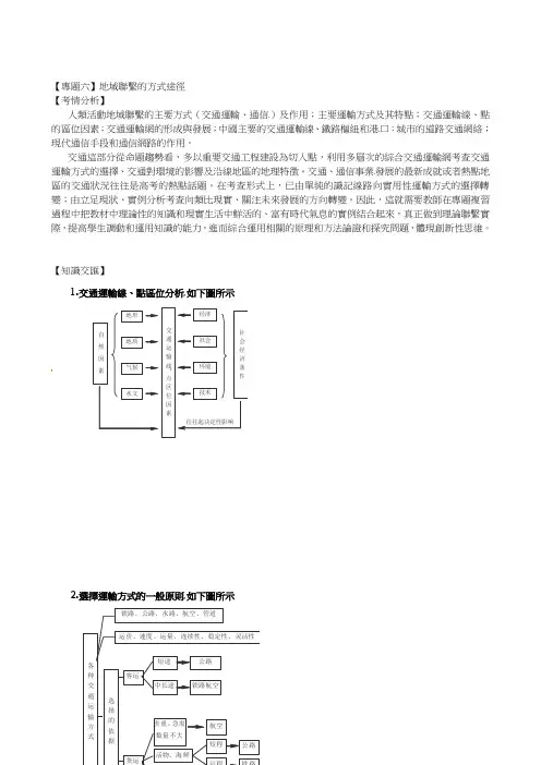 人教版高考地理二轮复习专题-地域联系的方式途径