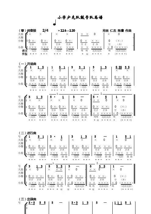 少先队鼓号队总谱0—10套(最新整理)