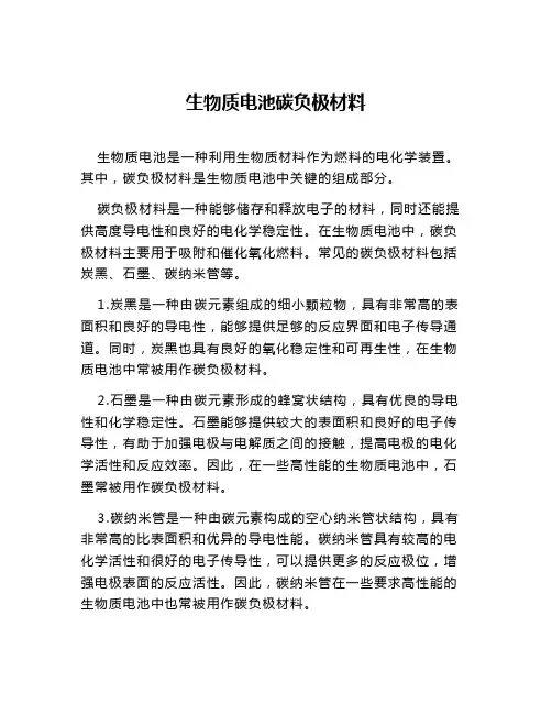 生物质电池碳负极材料