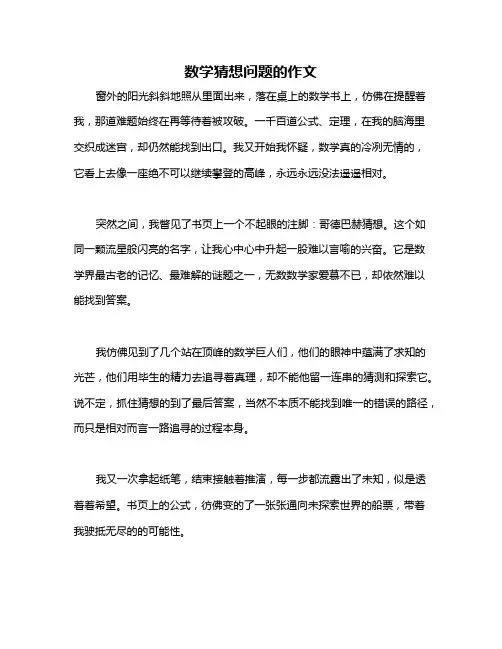 数学猜想问题的作文