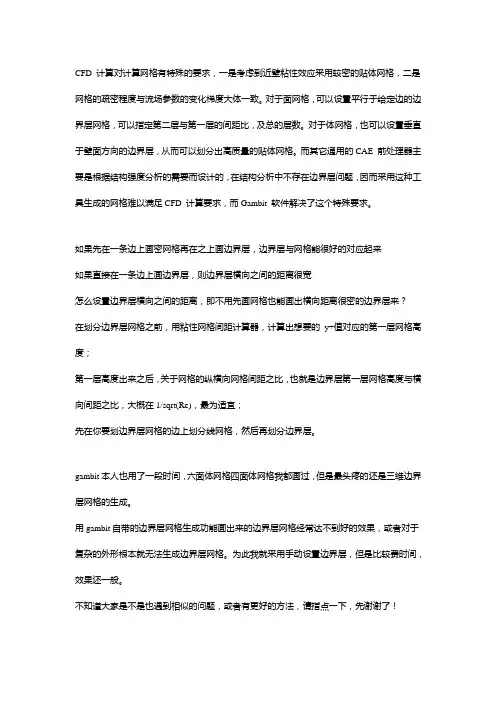 CFD 计算对计算网格有特殊的要求
