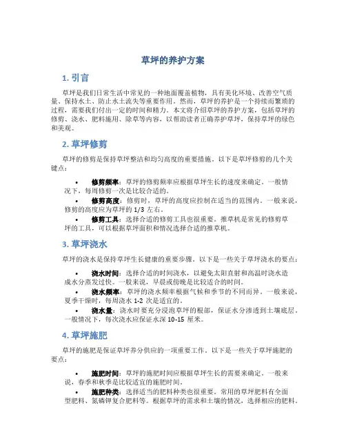 草坪的养护方案