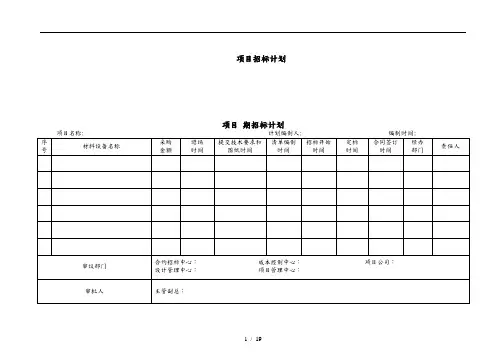 招招投标用表格模板