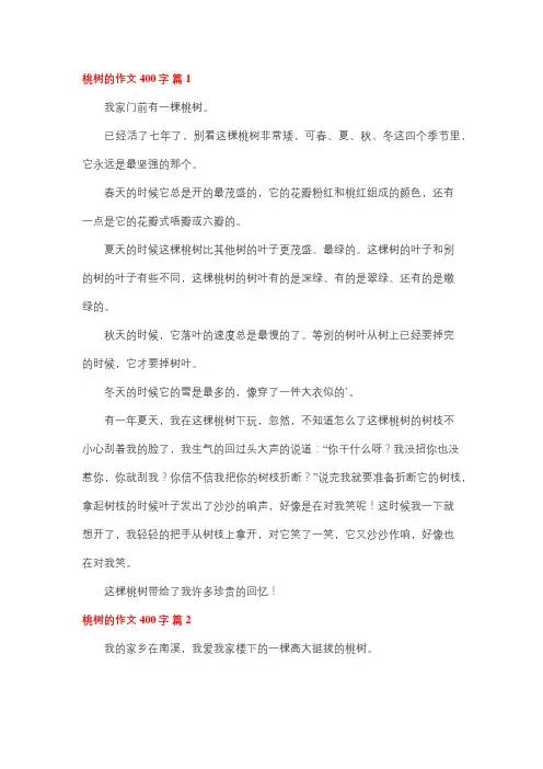 我家的小桃树400字作文
