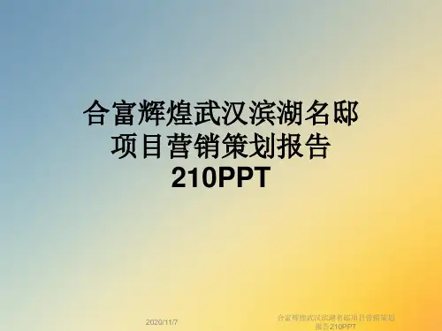 合富辉煌武汉滨湖名邸项目营销策划报告210PPT