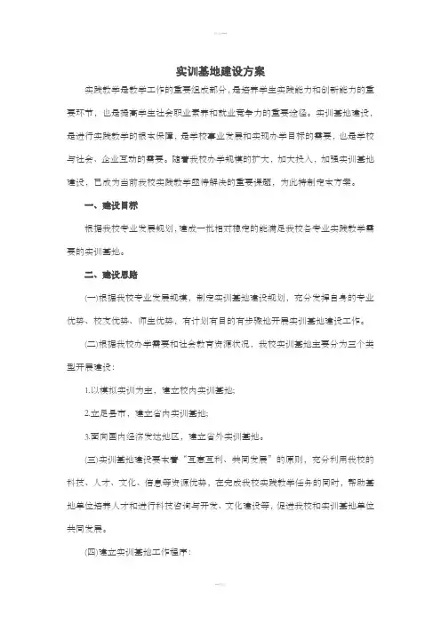 实习基地建设方案