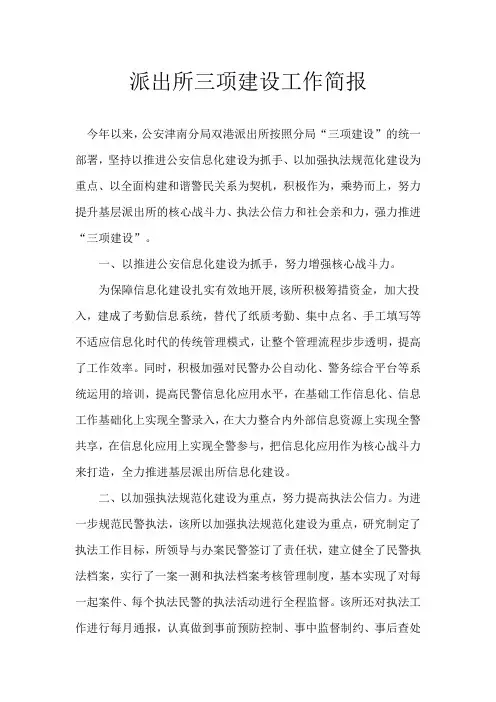 派出所三项建设工作简报