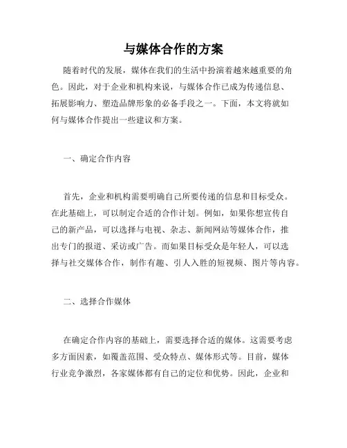 与媒体合作的方案