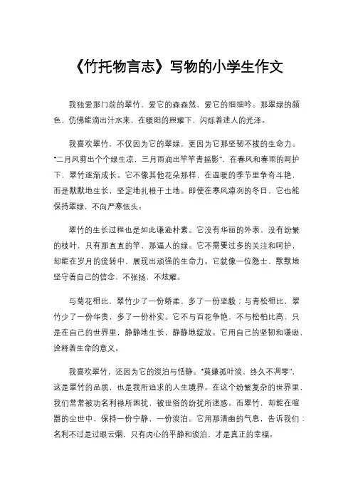 《竹托物言志》写物的小学生作文