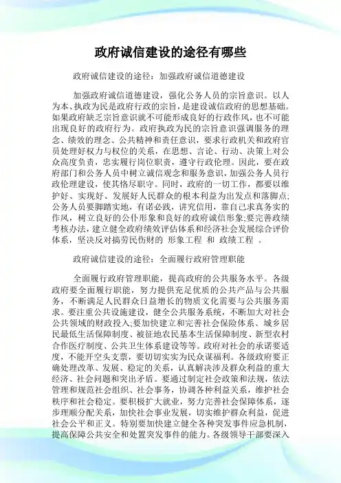 政府诚信建设的途径有哪些.doc