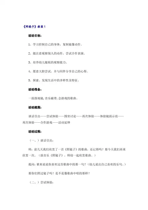 《照镜子》教案