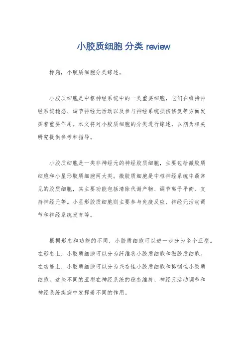 小胶质细胞 分类 review