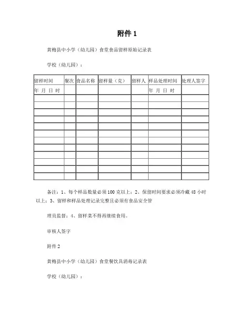 餐具消毒记录表