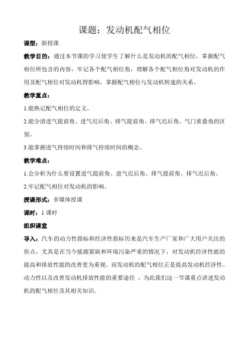 课题发动机配气相位.