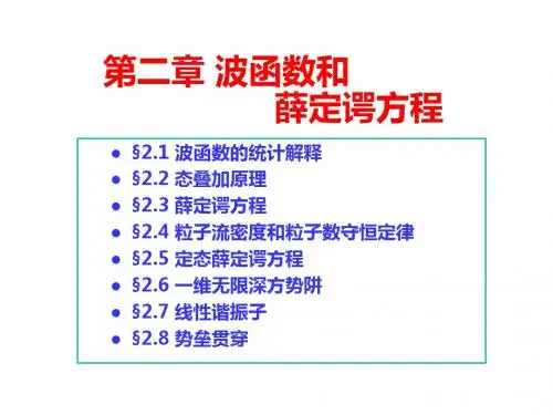 量子力学 2 波函数和薛定谔方程