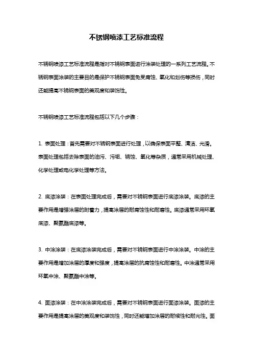 不锈钢喷漆工艺标准流程