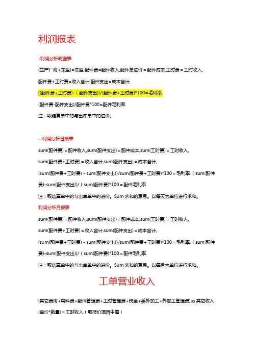 利润报表