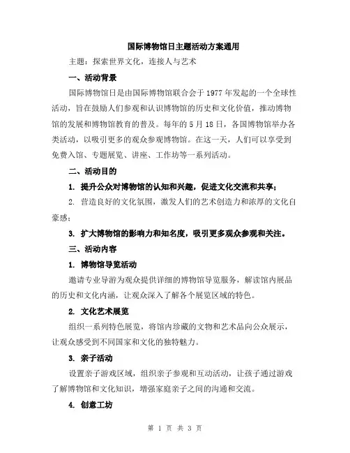 国际博物馆日主题活动方案通用