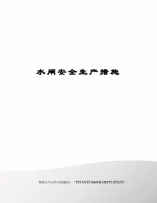 水闸安全生产措施优选稿