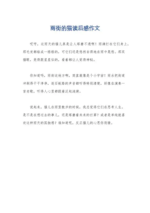 雨街的猫读后感作文