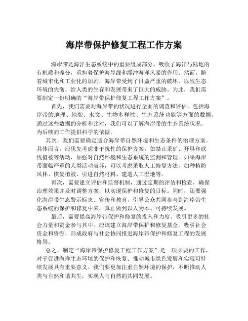 海岸带保护修复工程工作方案