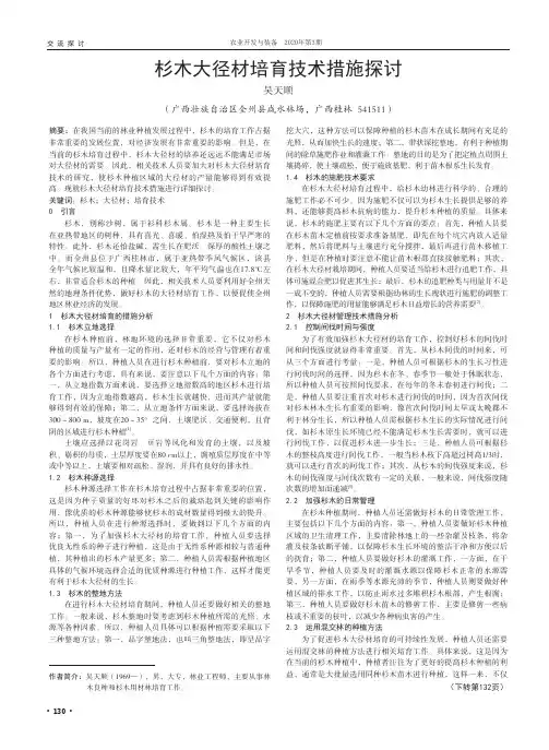 杉木大径材培育技术措施探讨