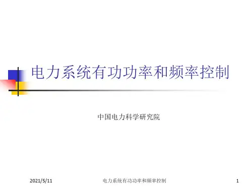 电力系统有功功率和频率控制解读