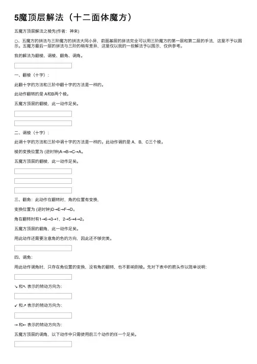 5魔顶层解法（十二面体魔方）