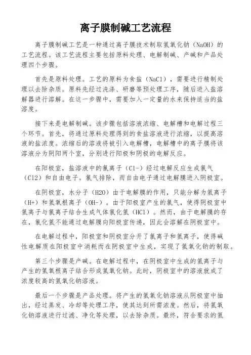 离子膜制碱工艺流程