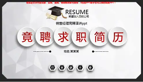 完美版PPT-销售经理竞聘演讲ppt