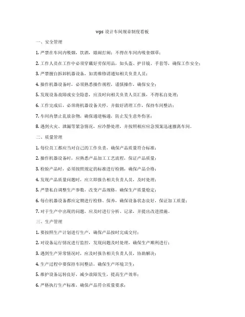 wps设计车间规章制度看板