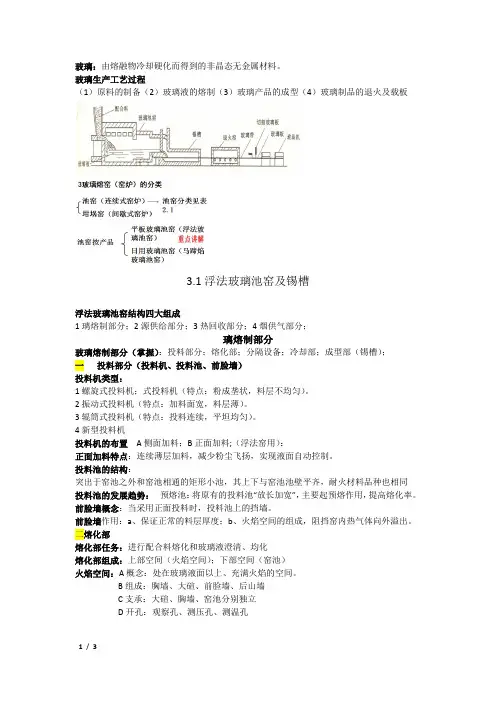 玻璃热工设备绪论及四大部分