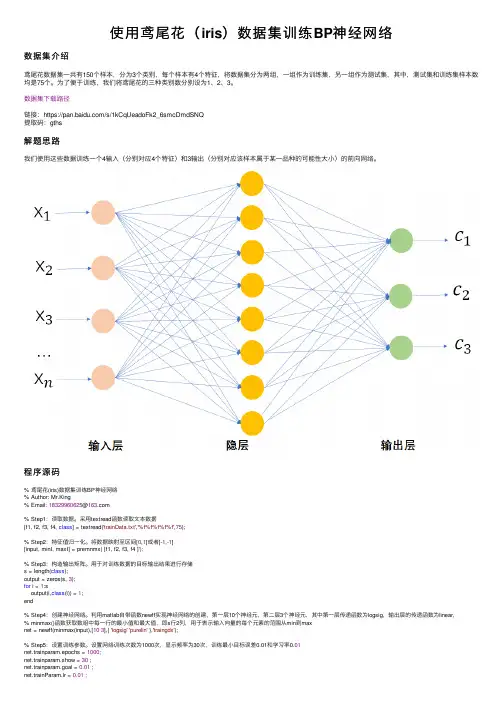 使用鸢尾花（iris）数据集训练BP神经网络