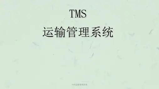 TMS运输管理系统课件