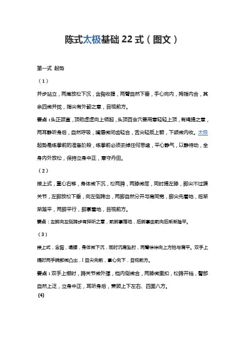 陈式太极拳基础22式 图文讲解