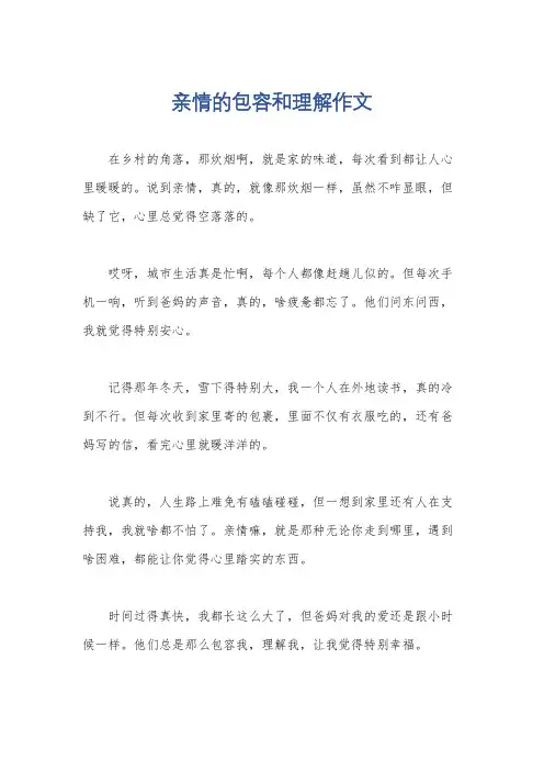 亲情的包容和理解作文
